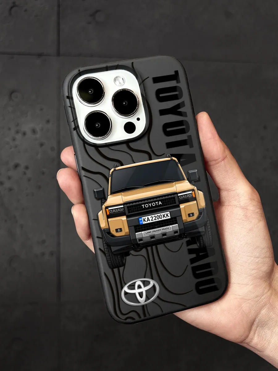Чохол iPhone з малюнком Toyota Land Cruiser Prado і номером